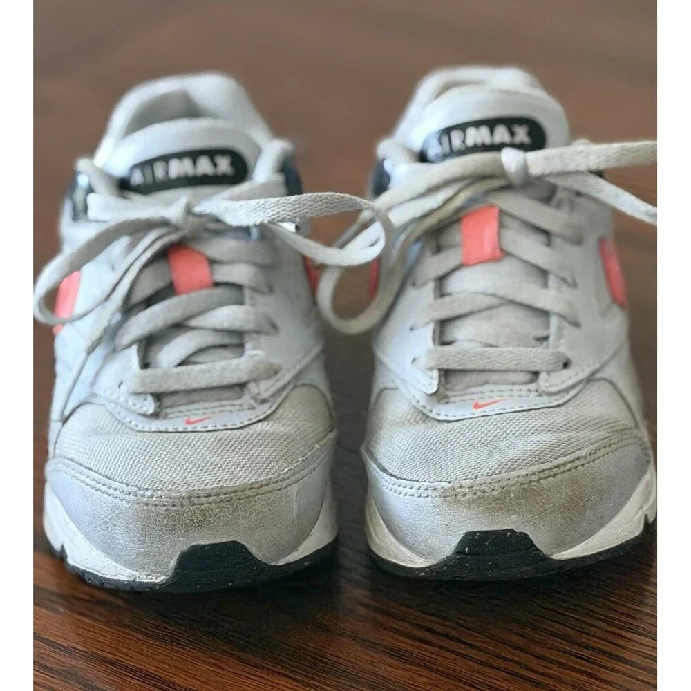 Nike Air Max Ivo GS Grey Crimson Red Kids Running Shoes Sneakers 11C 580371-003